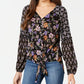 Blusa feminina com estampa floral Style &amp; Co, preta, tamanho grande