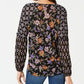 Blusa feminina com estampa floral Style &amp; Co, preta, tamanho grande