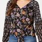 Blusa feminina com estampa floral Style &amp; Co, preta, tamanho grande