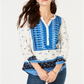 Blusa térmica feminina estilo &amp; co com decote canoa, azul, tamanho extragrande