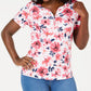 Karen Scott Top Henley Estampado Feminino Vermelho Tamanho X-S