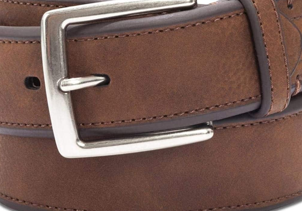 Cinto casual masculino Club Room com borda chanfrada, marrom, tamanho 36