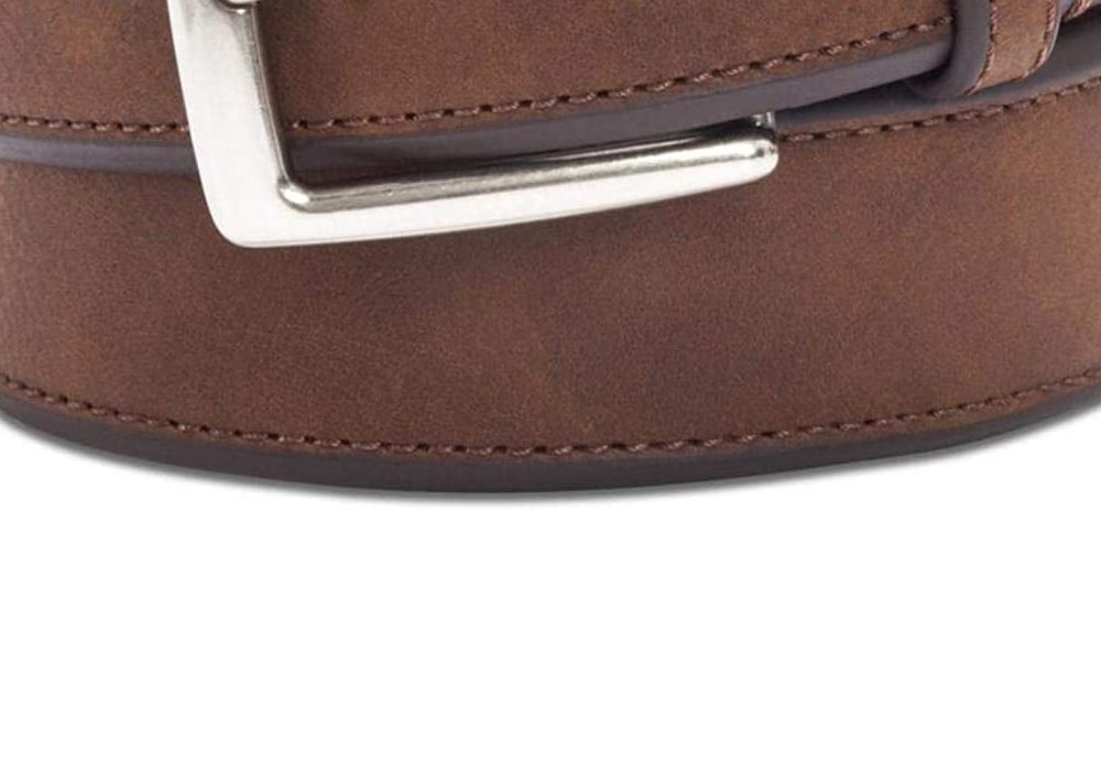 Cinto casual masculino Club Room com borda chanfrada, marrom, tamanho 36