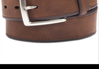 Cinto casual masculino Club Room com borda chanfrada, marrom, tamanho 36