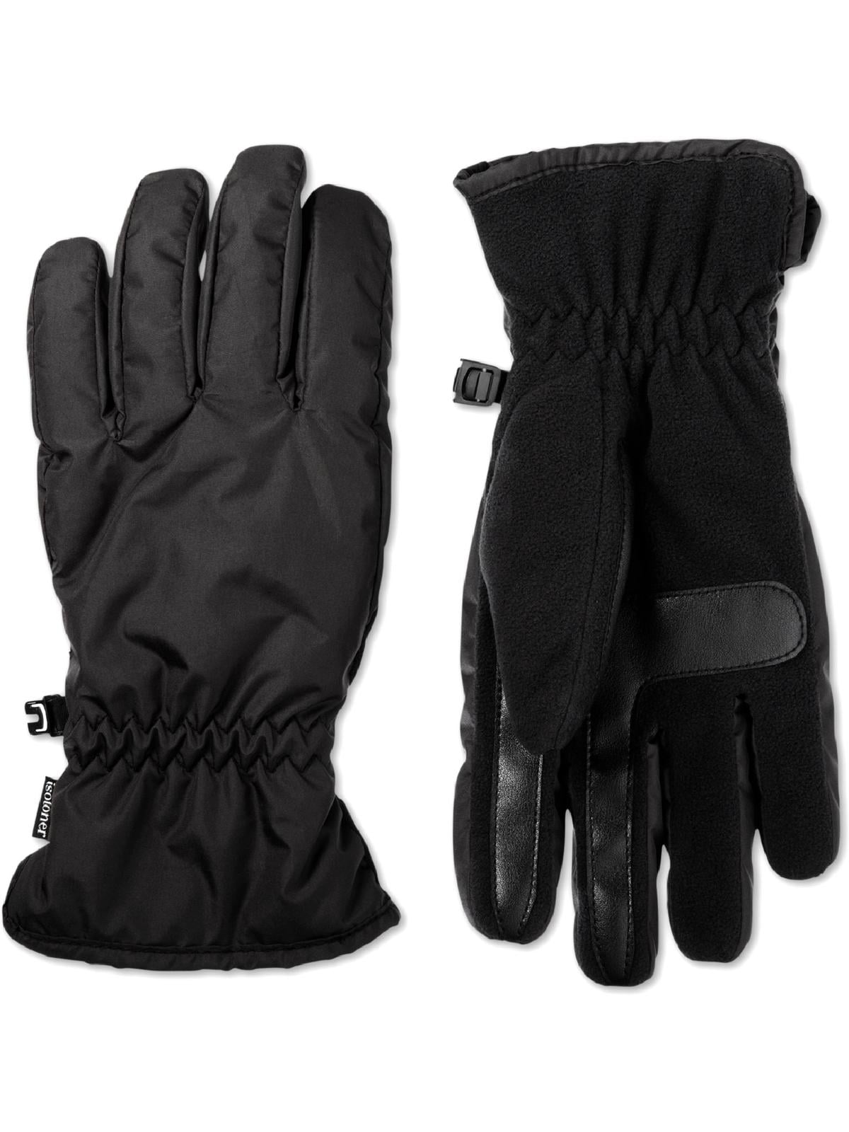Luvas de inverno Isotoner Smart Dri forradas com lã e tela sensível ao toque, pretas, tamanho GG