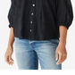Blusa feminina Lucky Brand com renda e bordado, preta, tamanho M