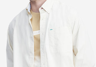 Camisa de sarja grande masculina Tommy Hilfiger, branca, tamanho P