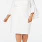 Vestido Calvin Klein Plus Size de Crepe Ombro a Ombro Branco Tamanho 22W