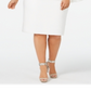 Vestido Calvin Klein Plus Size de Crepe Ombro a Ombro Branco Tamanho 22W