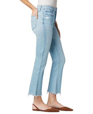 Calça jeans cropped feminina Joe's Raw Hem Sunny, azul, tamanho 31