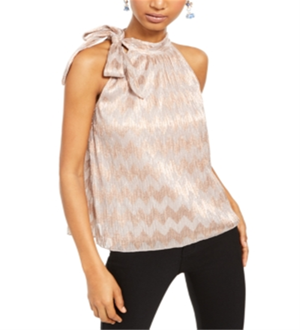 INC International Concepts Top Halter com Decote em V Brilhante Rosa Tamanho 2XL