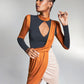 Vestido curto Zerina Akers For Bar III Colorblocked marrom tamanho XXXL