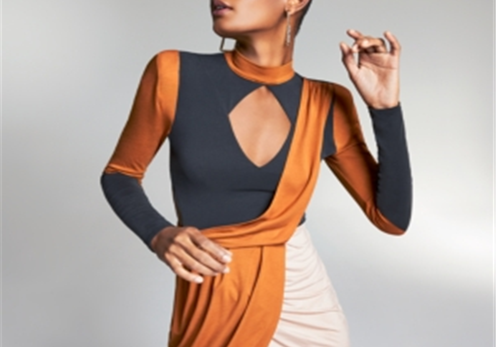Vestido curto Zerina Akers For Bar III Colorblocked marrom tamanho XXXL