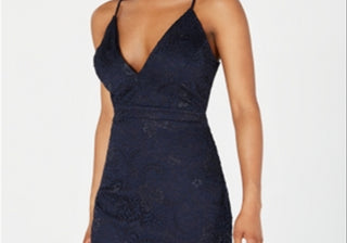 Vestido de festa curto com alças finas e decote em V, azul, tamanho XS, para jovens, estilo Sundae Emerald