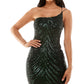 Vestido justo feminino B. Darlin Junior Mesh One Shoulder, verde, tamanho 2