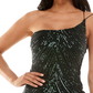 Vestido justo feminino B. Darlin Junior Mesh One Shoulder, verde, tamanho 2