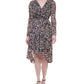 Vestido midi metálico de chiffon feminino Tommy Hilfiger, preto, tamanho 6