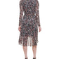 Vestido midi metálico de chiffon feminino Tommy Hilfiger, preto, tamanho 6