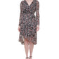 Vestido midi metálico de chiffon feminino Tommy Hilfiger, preto, tamanho 6