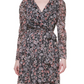 Vestido midi metálico de chiffon feminino Tommy Hilfiger, preto, tamanho 6
