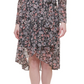 Vestido midi metálico de chiffon feminino Tommy Hilfiger, preto, tamanho 6