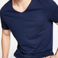 Camiseta masculina com decote em V e estampa sólida da INC International Concepts, azul, tamanho médio