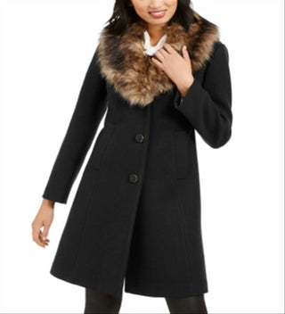 Casaco Kate Spade New York com acabamento em pele sintética, preto, tamanho P