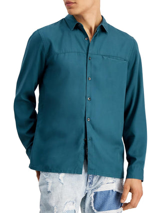 Camisa social masculina Toby Lyocell azul tamanho XS