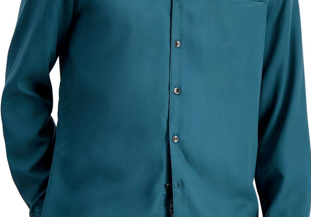 Camisa social masculina Toby Lyocell azul tamanho XS