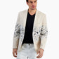 INC Casaco esportivo masculino slim fit floral cinza tamanho G