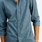 Camisa masculina regular fit com estampa floral e estampa floral da INC International Concepts, azul, tamanho X-S