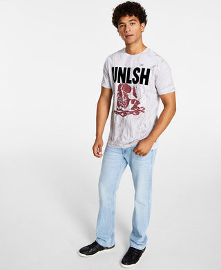 Camiseta masculina GUESS com estampa de caveira, manga curta e gola redonda, branca, tamanho GG