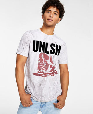 Camiseta masculina GUESS com estampa de caveira, manga curta e gola redonda, branca, tamanho GG