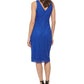 Vestido justo sem mangas com renda geométrica GUESS feminino, azul, tamanho 6