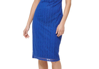 Vestido midi de malha Guess feminino azul tamanho 4
