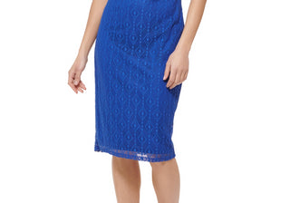 Vestido midi de malha Guess feminino azul tamanho 4