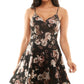 Vestido evasê com estampa floral metálica B Darlin Junior, preto, tamanho 10