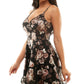 Vestido evasê com estampa floral metálica B Darlin Junior, preto, tamanho 10