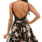 Vestido evasê com estampa floral metálica B Darlin Junior, preto, tamanho 10