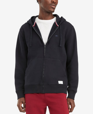 Tommy Hilfiger New Essentials Moletom com capuz com zíper completo masculino, azul, tamanho XXL