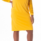 Vestido justo com mangas rendadas e renda Kasper feminino, amarelo, tamanho médio