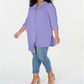 Blusa túnica assimétrica feminina NY Collection, roxa, tamanho 2X