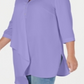 Blusa túnica assimétrica feminina NY Collection, roxa, tamanho 2X