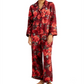 Conjunto de pijama de cetim feminino e faixa de cabeça INC International Concepts, 3 peças, vermelho, tamanho grande