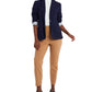 Blazer listrado Riley &amp; Rae Harlow azul marinho tamanho GG