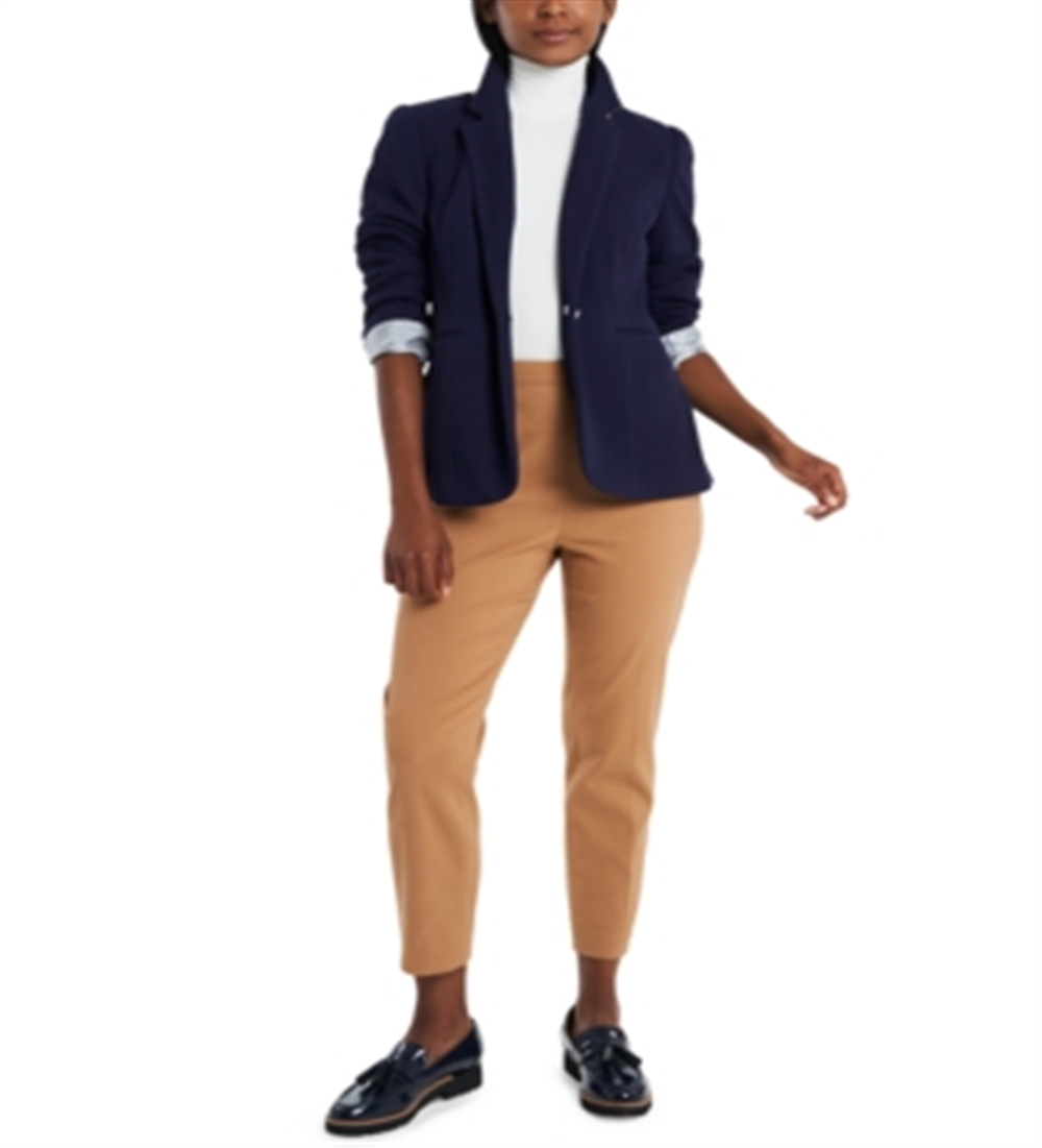 Blazer listrado Riley &amp; Rae Harlow azul marinho tamanho GG
