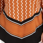 Blusa feminina Alfani estampada com bainha em V marrom tamanho 1X