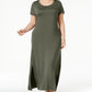 Camiseta feminina estilo &amp; co, vestido longo verde, tamanho 1X