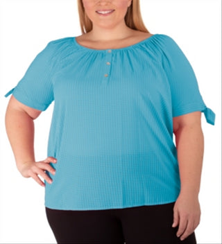 Blusa Raglan Feminina NY Collection Azul Tamanho 2X