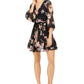 Blusa feminina com estampa floral Bar III, manga curta e flare, tamanho X-G